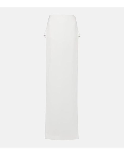 Monot White Side-Slit Jersey Maxi Skirt
