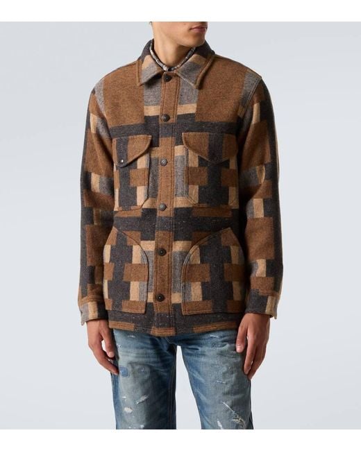 RRL Hemdjacke Aus Einem Wollgemisch in Brown für Herren