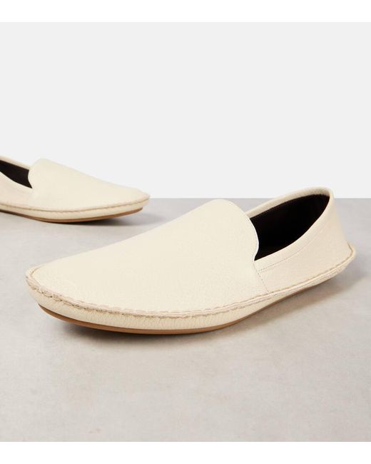 The Row Natural Vasko Leather Slip-On Shoes