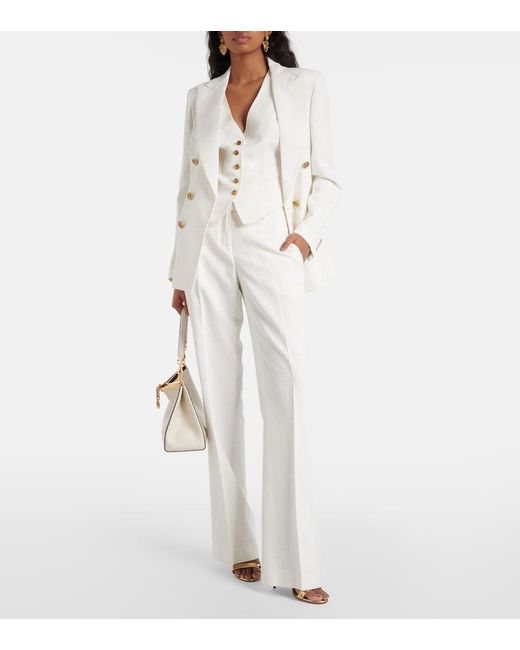 Etro White Mid-Rise Flared Pants