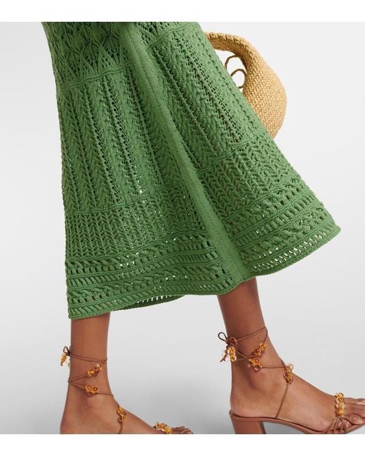 Dorothee Schumacher Green Seductive Lace Pointelle Midi Dress
