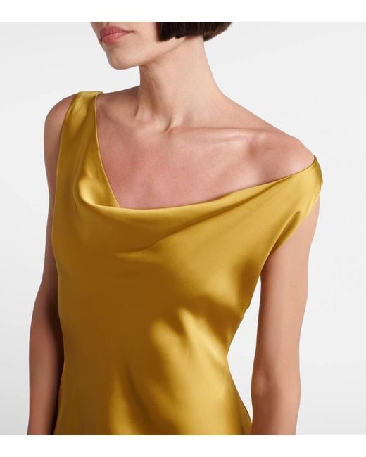 Norma Kamali Yellow Robe Maria Aus Satin