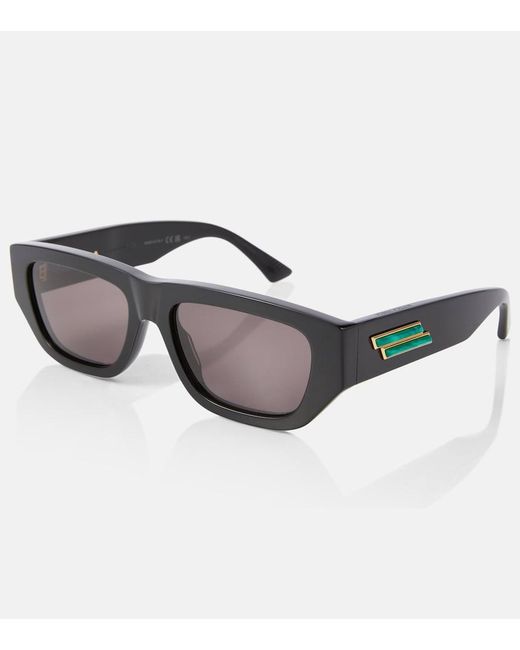 Bottega Veneta Brown Bolt Rectangular Sunglasses