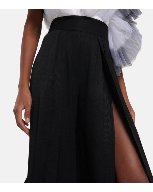 Maticevski Black High-Rise Wide-Leg Pants