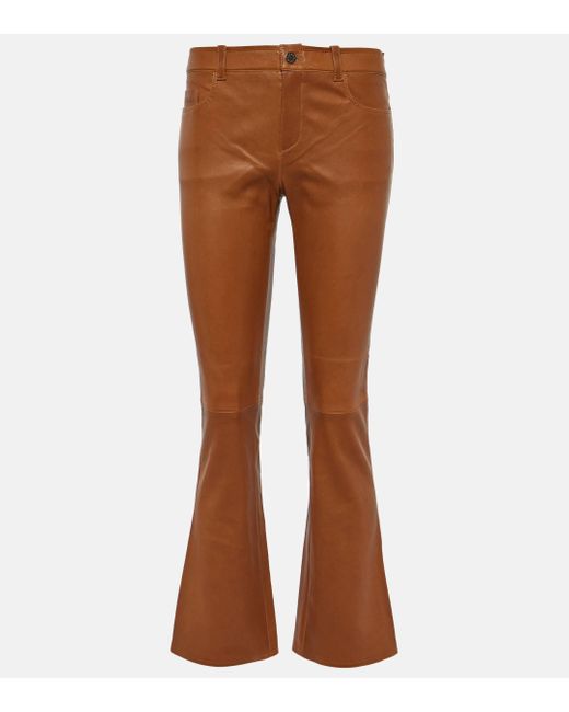 Stouls Brown Dean 22 Leather Flared Pants