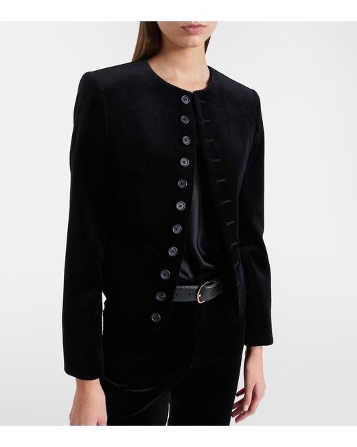Nili Lotan Black Patti Cotton Velvet Jacket