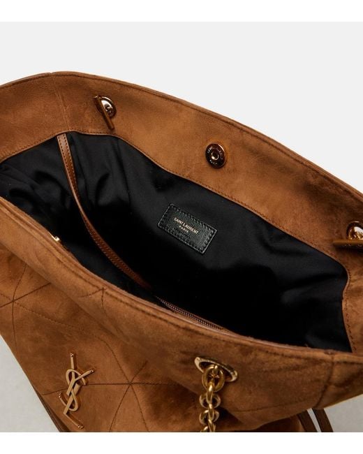 Saint Laurent Brown Jamie Shopping Suede Tote Bag