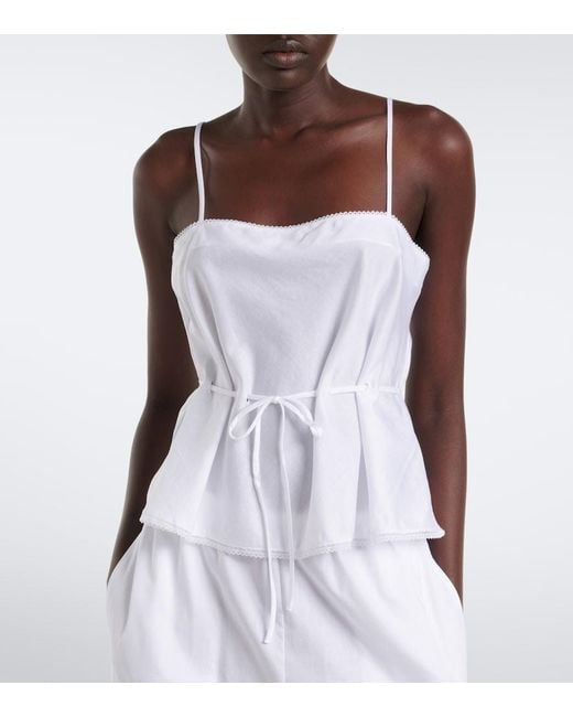 Leset White Yoko Cotton Top