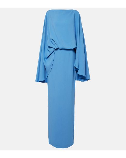 Robe longue Eolia en crepe de cady ‎Taller Marmo en coloris Blue
