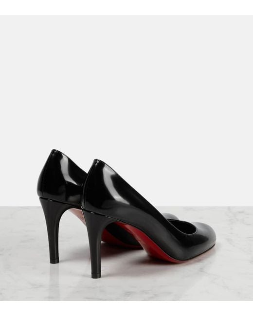 Christian Louboutin Black Pumppie 85 Patent Leather Pumps