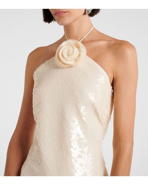 Magda Butrym Natural Sequined Minidress