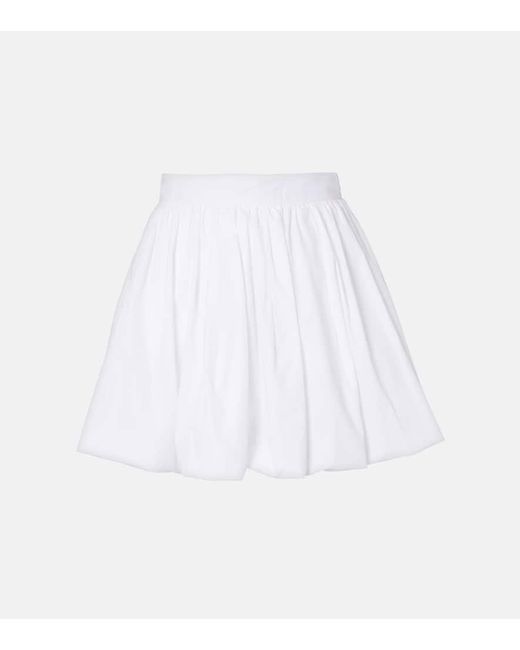 Patou White Cotton Poplin Miniskirt