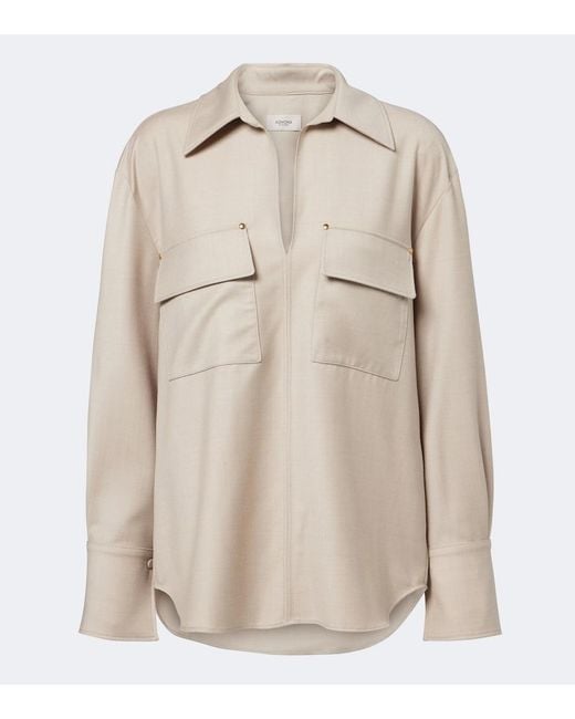 Agnona Natural Embellished Wool Shirt