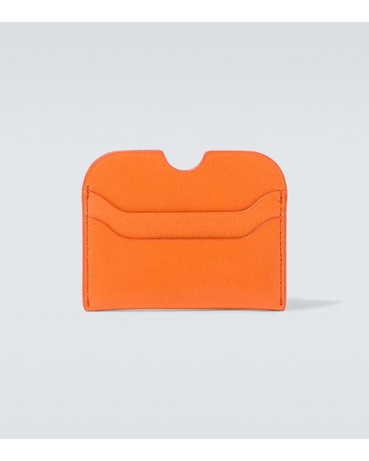 Acne Orange Leather Card Holder for men