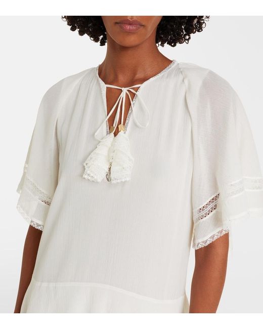 Dorothee Schumacher White Dreamful Cotton And Silk Midi Dress