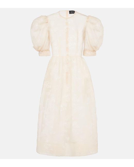 Simone Rocha Natural Besticktes Midikleid