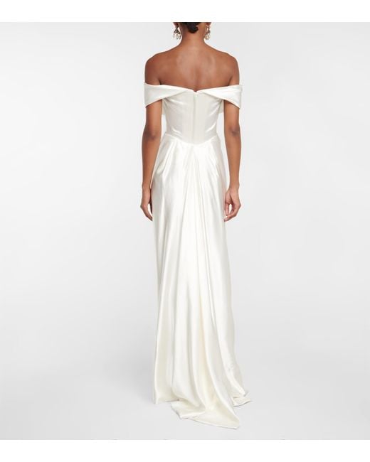 Vivienne Westwood Bridal Long Cocotte Silk Satin Gown in White | Lyst