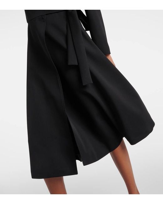 Max Mara Black Afelio Wool And Mohair Trench Coat