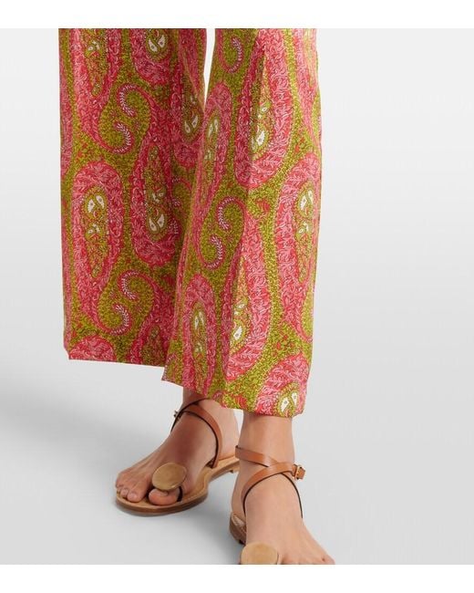 Etro Orange Paisley Bootcut Pants