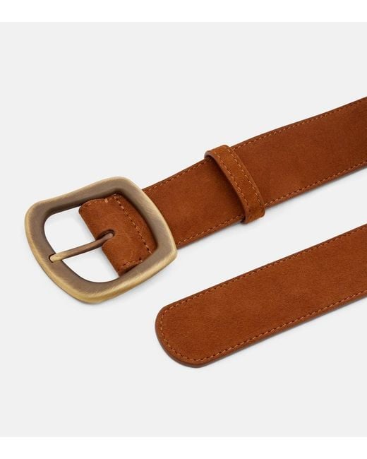 Gabriela Hearst Brown Simone Medium Suede Belt