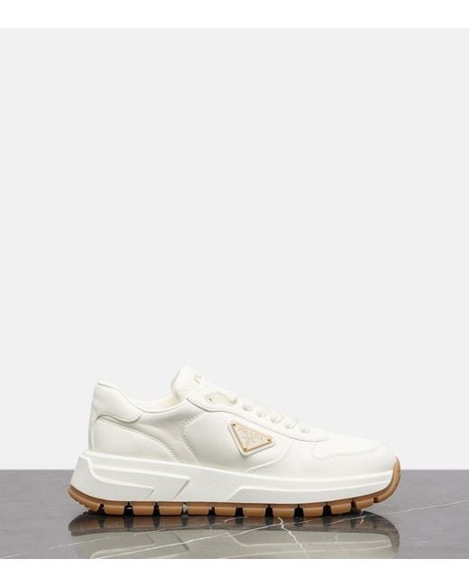 Prada White Sneakers Aus Leder