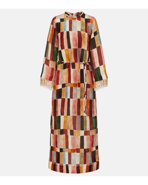 X Lrnce Vestido Largo Majorelle De Lino Y Seda ALÉMAIS de color Orange