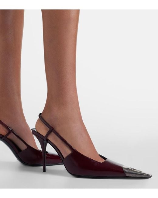Saint Laurent Pink Jeanne Leather Slingback Pumps