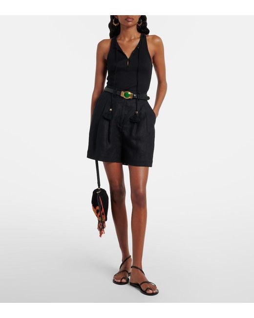 Dorothee Schumacher Black Pure Sleekness Ribbed-Knit Cotton Tank Top