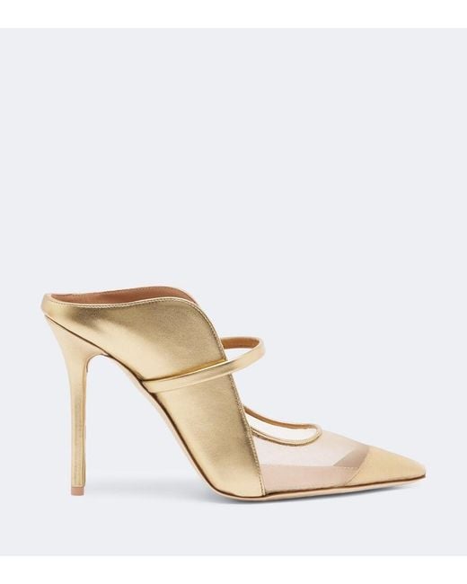 Malone Souliers Brown Maureen Leather And Mesh Mules