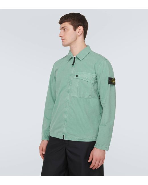 Stone Island Green Compass Cotton Blouson Jacket for men