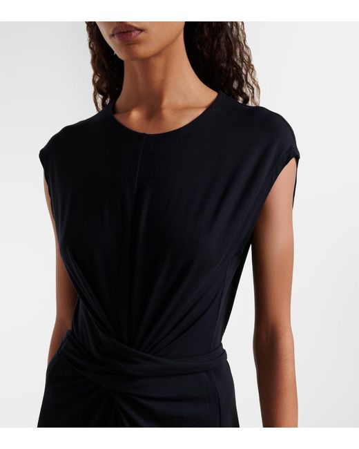 Vince Blue Gathered Midi Dress