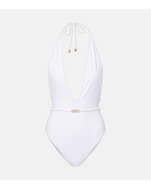 Gucci White Halterneck Jersey Bodysuit