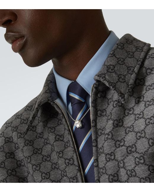 Gucci White Interlocking G Sterling Necklace for men