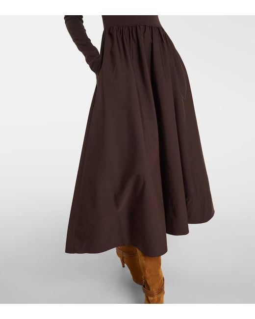 Polo Ralph Lauren Brown Cotton Midi Dress