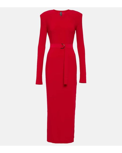 Norma Kamali Red Jersey Maxi Dress