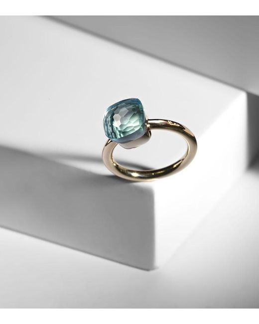 Pomellato Blue Nudo 18kt Gold Ring With Topaz