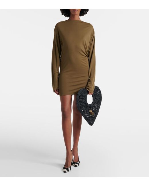 Jacquemus Black Spiaggia Coeur Small Raffia Top-Handle Bag