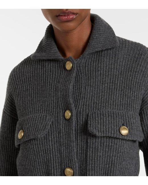 Brunello Cucinelli Gray Wool, Cashmere, And Silk Cardigan