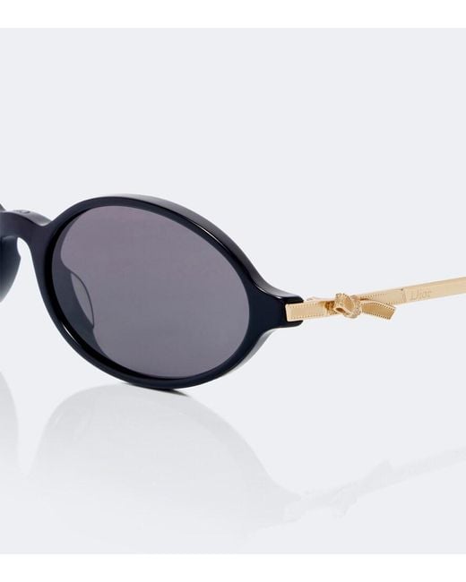 Dior Black Dior Bow R2I Oval Sunglasses