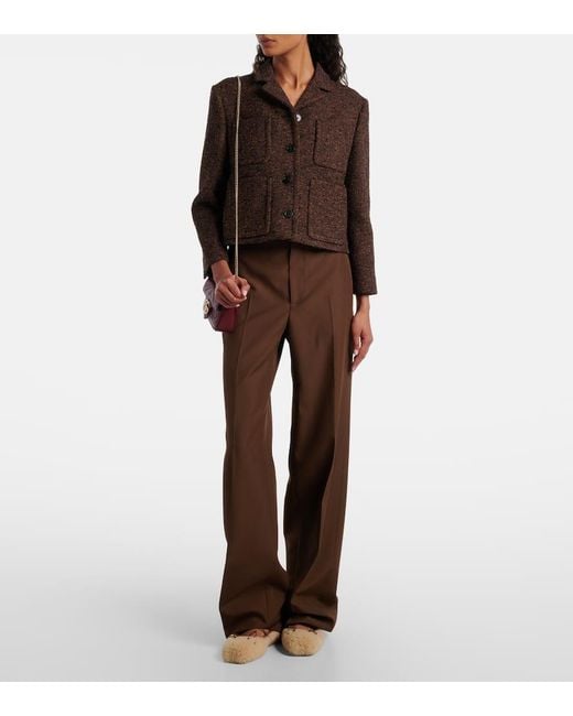 Ballerines Horsebit En Shearling Gucci en coloris Brown