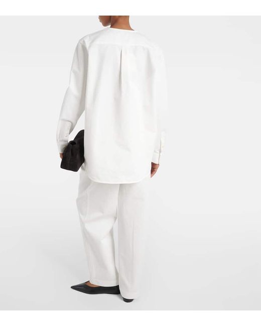 Blusa in twill di cotone di Totême  in White