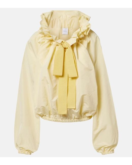 Patou Metallic Tie-Neck Faille Top