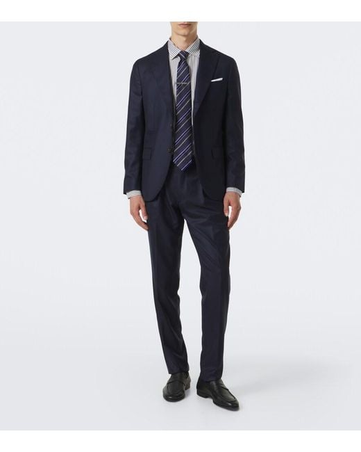 Eleventy Gray Striped Twill Shirt for men