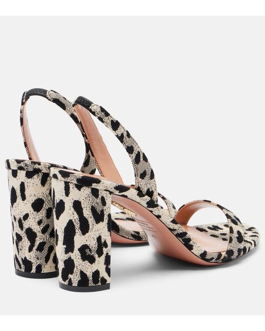 Aquazzura Metallic So Nude 85 Canvas Slingback Sandals