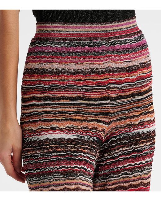Missoni Zigzag Striped Lame Flared Pants