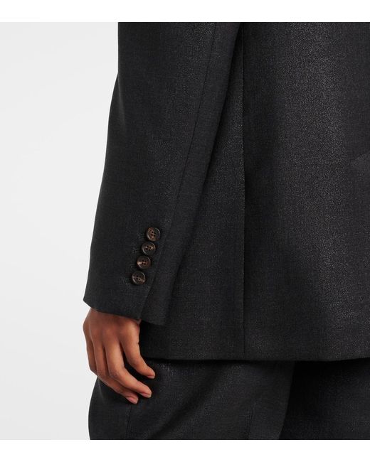 Brunello Cucinelli Black Wool-Blend Blazer