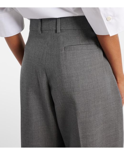Givenchy Gray Cocoon Wool Wide-Leg Pants
