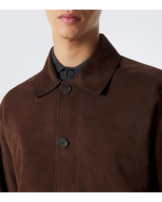 Arma Brown Tomme Reversible Suede Blouson Jacket for men