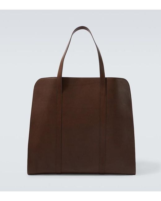 The Row Brown Ben Leather Tote Bag for men