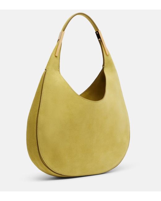 SAVETTE Green Florence Small Suede Shoulder Bag